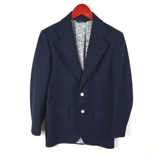 Vintage Mens Navy Blue Sports Coat Blazer Jacket **See Measurements**